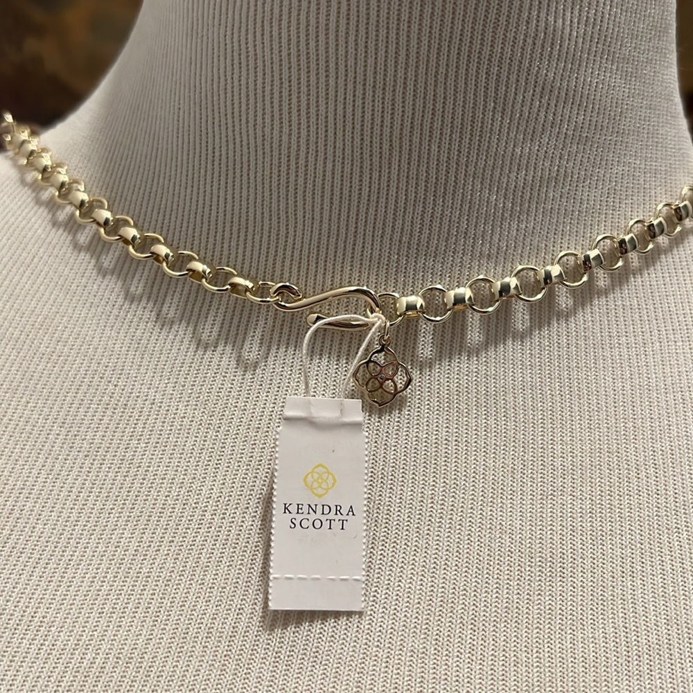 Kendra Scott MCKENNA Statement Necklace Lilac Abalone NWT - Picture 3 of 5
